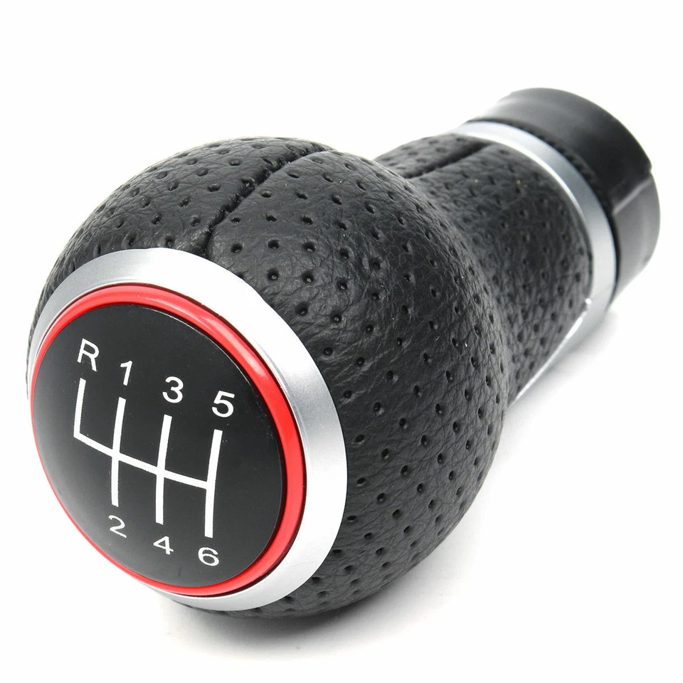6 speed Leather Gear shift knob For Audi A1 A3 A4 B7 B8 B9 A5 A6 A7 A8 Q3 Q5 Q7 Foto 4 de 4