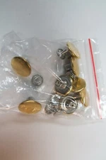 Men's Gold-Toned Metal Button Suspenders for Button-On Leather Ears