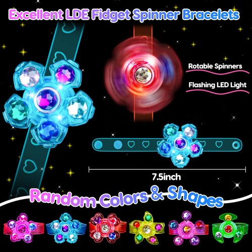 24PCS LED Light Up Fidget Spinner Bracelets Glow Party Favors Bulk for Kids 4... - Picture 2 of 9