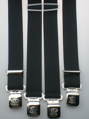 starke Hosenträger 35 mm breit Krallenclips Alligatorclips extra starke Clips 