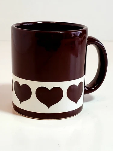 Waechtersbach  W Germany  Brown with Hearts Coffee/Tea Cup/Mug