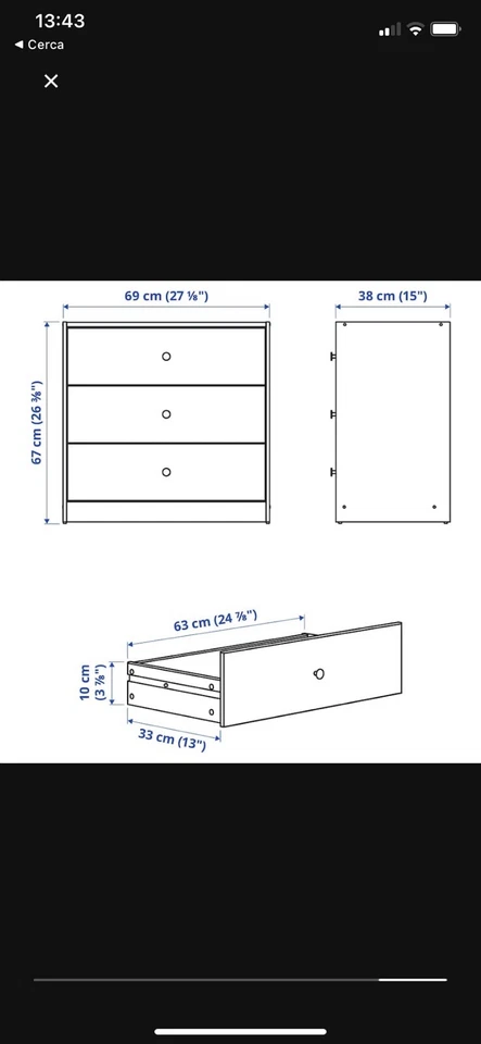 Cassettiera IKEA per abiti e oggetti. Usata per pochi mesi - Immagine 3 di 3