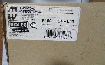 NEW HAMMOND R100-124-000 NEMA ENCLOSURE BOX ALUMINUM CAST GREY WALLMOUNT BOXED
