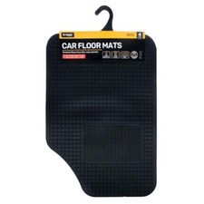 Car Floor Mat 4PC Set  With 2 Front Mat 62cmx43cm and 2 Rear Mat 32cmx43cm - BLK