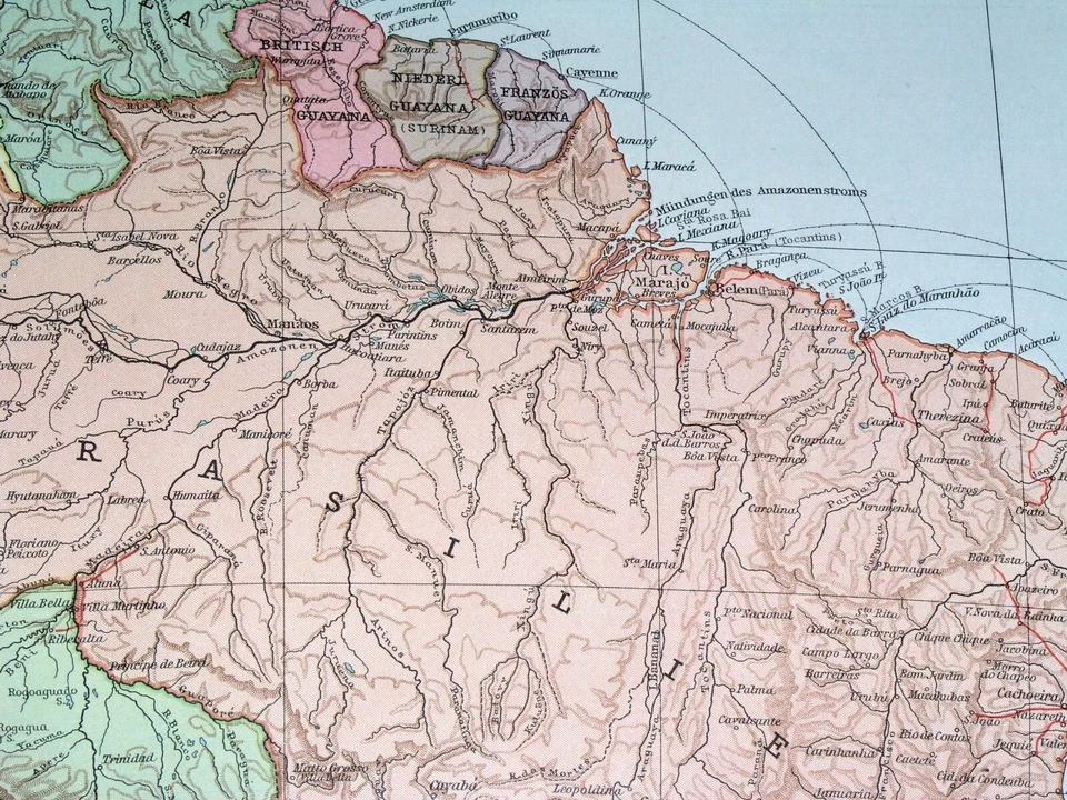 1930 MAPA ORIGINAL VINTAGE DE AMÉRICA DEL SUR / MAPA DE CHILE / BRASIL ARGENTINA Foto 4 de 4