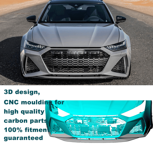 DRY Carbon Frontlippe Front Stoßstangen Spoiler Für Audi RS6 RS7 C8 Avant 19-23 - Picture 14 of 15