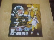 Ben Roethlisberger 2x S.B. & Career Stats 8x10 Color Photo FREE SHIPPING 3/MORE