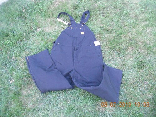 Nwt Carhartt Insulated Duck Bib Overalls Quilt Lined Zip to Thigh 50x34 R41-Blk - Picture 7 of 12