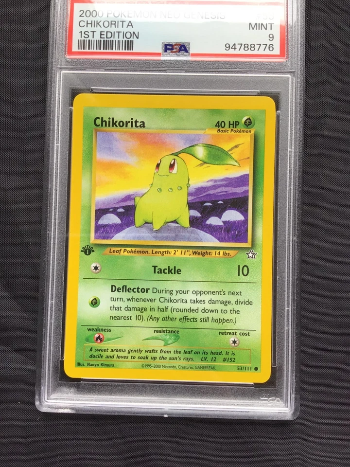 Pokemon Cards: 1st Edition Neo Genesis Common: Chikorita 53/111: PSA 9 - Image 2 of 4