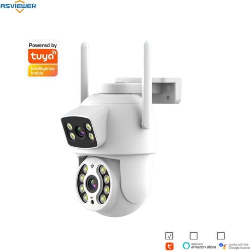 Tuya Smart Life Dual Lens IP WiFi Camera Auto Tracking 2MP mini PTZ CCTV Camera - Foto 1 di 10