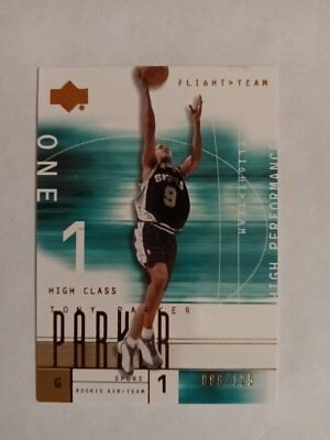 Tony Parker (#96/125)2001- Upper Deck Flight Team Parallel Air Team Rookie Card