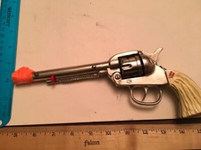 Vintage Kilgore Long Tom 1938-40 2nd Model Toy Cap Gun - Works White Grips