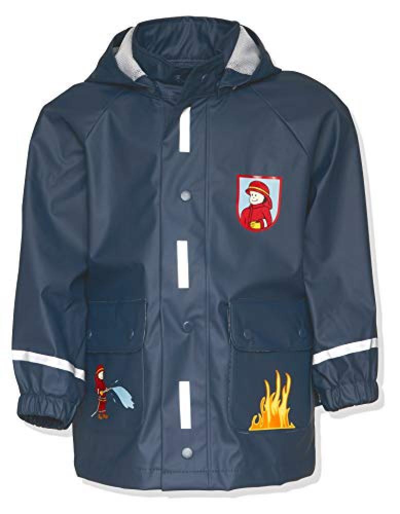 (TG. 128) Playshoes Regen-Mantel Feuerwehr Impermeabile, Blu (Blau (Original), 1