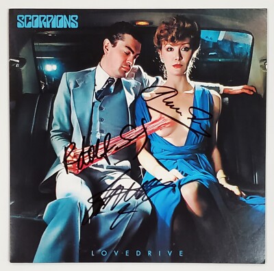 SCORPIONS BAND SIGNED LOVEDRIVE ALBUM LP VINYL RECORD ALBUM JSA