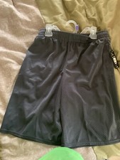 Kids Mesh Gray Grey gym shorts Size SMALL SM 6/7 Athletic Works with pockets