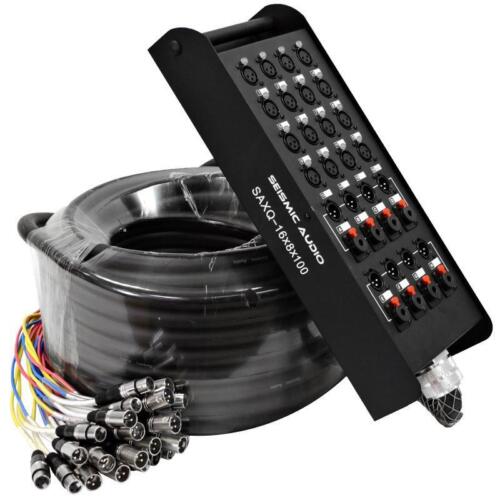 SEISMIC AUDIO 16 Channel 100' XLR Stage Snake Cable with 1/4" Returns on Box - Picture 1 of 6