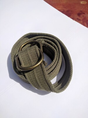 Men's Thick Lt. Olive Canvas D-ring Belts Length: 50''