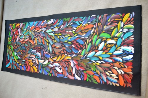 LOUISE NUMINA - Authentic Aboriginal Painting - COA & Two Photos of the Artist. - Bild 6 von 7