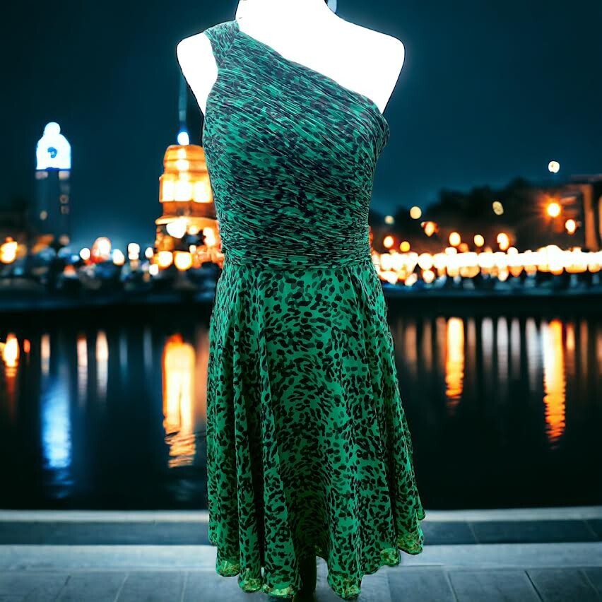 slim fit dress slacks Green And Black Animal Printed Wrap Over Midi Dress – AX Paris main image 0