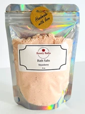 Strawberry Bath Salts Epsom Salt bath soak therapeutic gift for her body soak