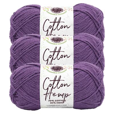 (3 Pack) Lion Brand Yarn 774-146AN Cotton Hemp Yarn, Aster