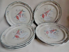 8  International Tableworks "Marmalade" Salad Luncheon Plates Goose 7-1/2"