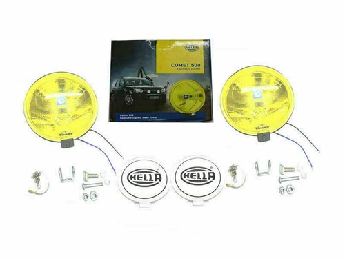 Kit De Lampe Antibrouillard Ronde Hella Jaune Avec Ampoule H3 55W 12V - Pour Véhicule Vintage Ou Tout-terrain