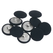 10pcs Fabric Cloth Covered Button 20mm Metal Round Sewing Buttons, Navy Blue