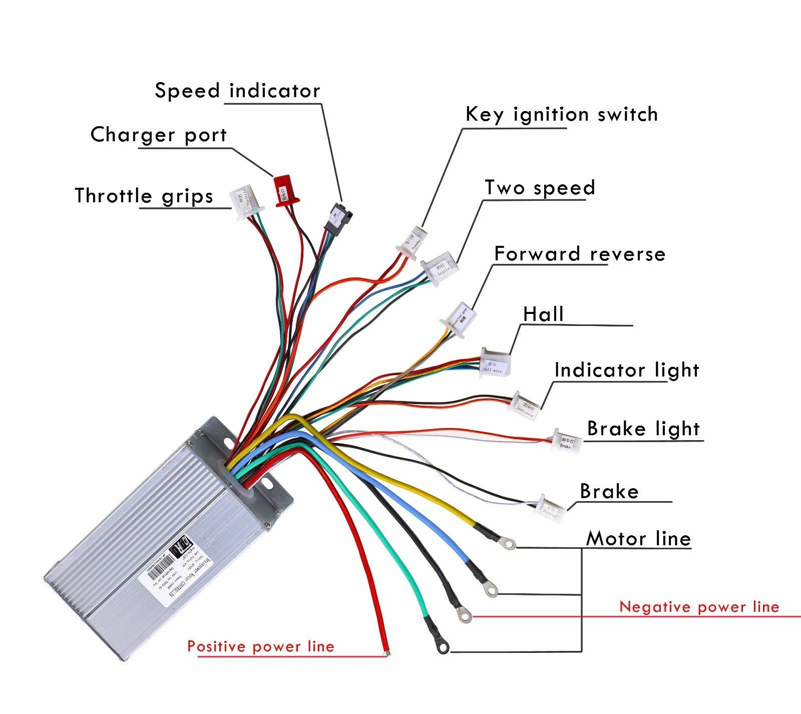 3 Speed 48V 1800W Electric Brushless Controller Motor Scoote