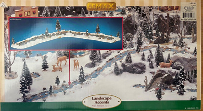Lemax Landscape Accents- Mill Stream -in Box Vintage 1999-7 Piece Winter Xmas