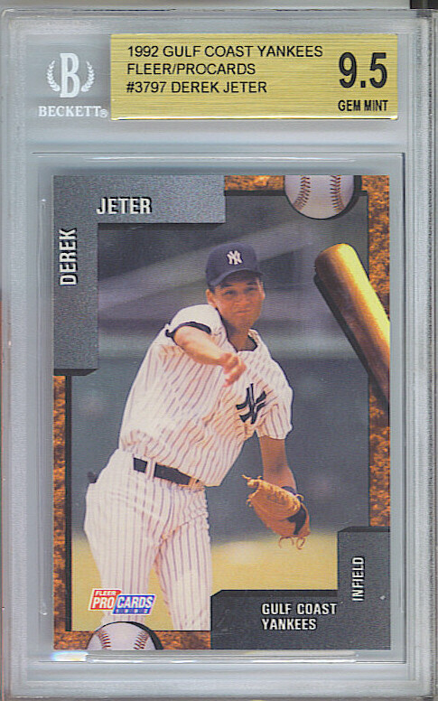 1992 GULF COAST YANKEES DEREK JETER FLEER/PROCARD #3797 BGS GEM MINT 9.5