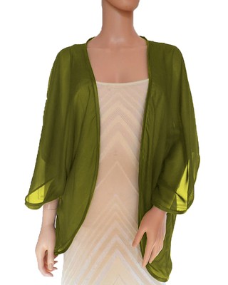olive green long shrug