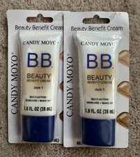 Lot of 2 Candy Moyo Beauty Benefit B.B. Cream Foundation Dark 1 - 1.0 FL OZ