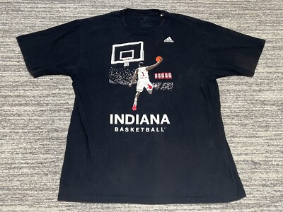 Adidas Indiana University Basketball Shirt Adult Extra Large Black Jump man Mens