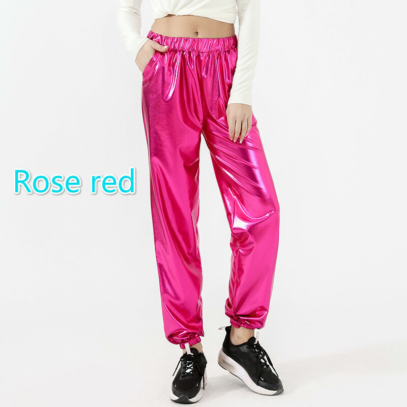 Yoga-Shorts Damen Metallisch Glänzend - Elastische Taille Kurze Hose