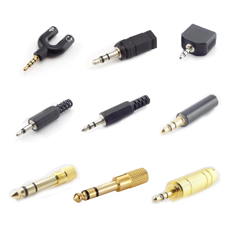 10-Types Audio Adapter 3.5mm 6.5mm Male to 3.5mm 2.5mm Female Stereo  Connector