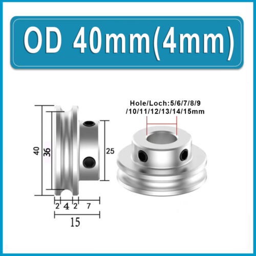 Alu PU Einzelner Rillenriemenscheibe Antriebs Riemenscheibe Ø20-80mm Loch 5-15mm - Bild 57 von 232