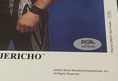 WWE CHRIS JERICHO P-734 SIGNED 8X10 ORIGINAL PROMO PHOTO WITH PSA