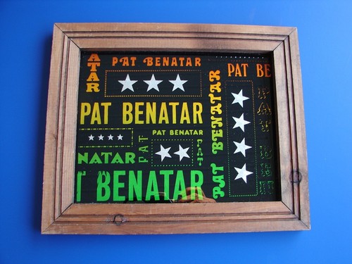 VTG 1970'S Pat Benatar Carnival Prize Mirror Fair Foil Wood Framed Glass - Picture 4 of 9