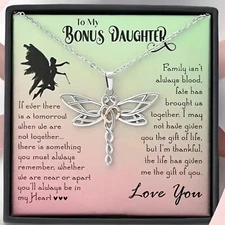 Necklace Gift For Bonus Daughter Christmas Gift For Stepdaughter To My Daughter