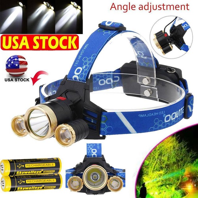 Powerful 350000LM T6 LED Headlamp Headlight Torch Rechargeable Flashlight Hiking