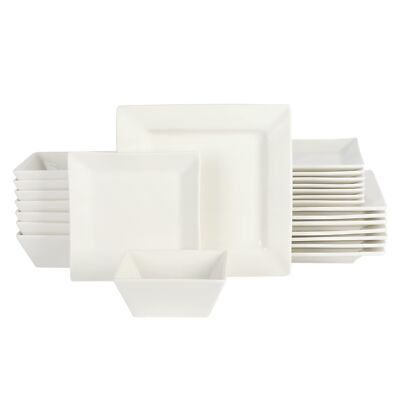 Gibson Home Zen Buffet Hard Square Porcelain Chip and Scratch Resistant