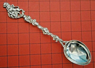 SC68*) Vintage 800 massiv Silber verziert Iion Fleur de Lis Schild Souvenir Löffel