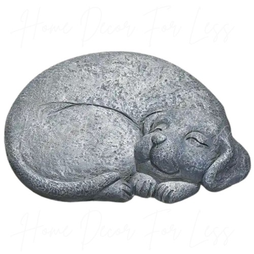 Set of 2 Sleeping Puppy Dog Garden Stepping Stone Outdoor Pathway Yard Decor - Picture 5 of 6