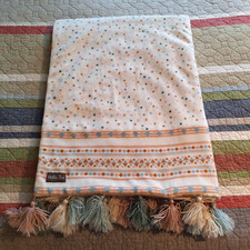 Matilda Jane Tasseled Throw Blanket Blue Pink Ivory Just Imagine Tassels Sherpa