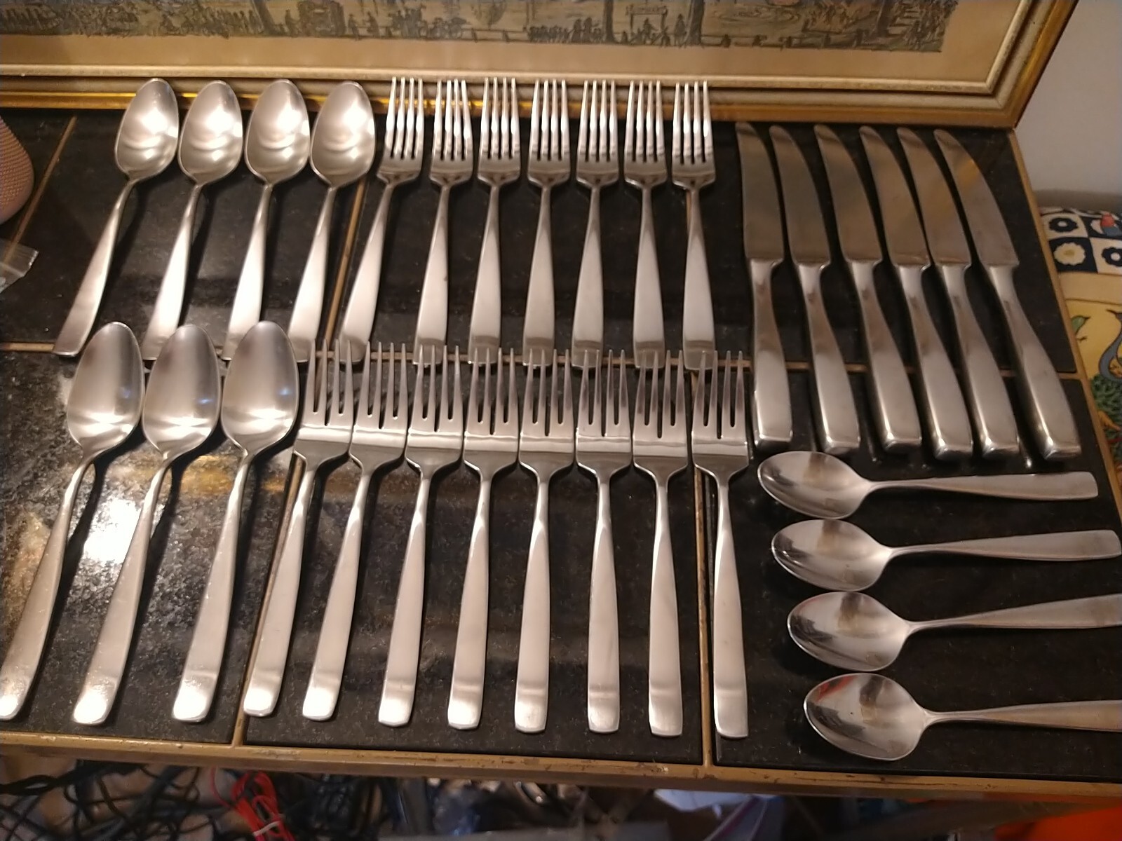 Yamazaki BOLO Satin Stainless Steel Flatware Set of 32 Pieces eBay