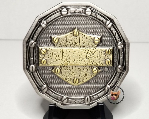 Harley Davidson® Bar & Shield Chain & Wrench Challenge Coin Antique Finish - Picture 4 of 5