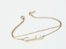 Chic Women Titanium Stainless Steel Good Luck Double Chain Hand Bracelet 6-7.7"