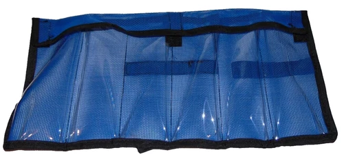 Six Pocket 6 Lure Wrap Offshore Fishing Storage Bag 16.5" x 9" Pocket 2"x8" Blue