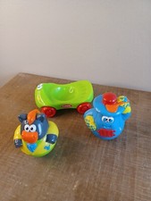 Weebles Wobble LOT Green Car Vehicle Horse and Soup Pot Playskool Hasbro